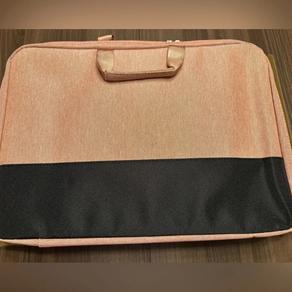 Women's Pink and Black Laptop Sleeve with Top Handles
